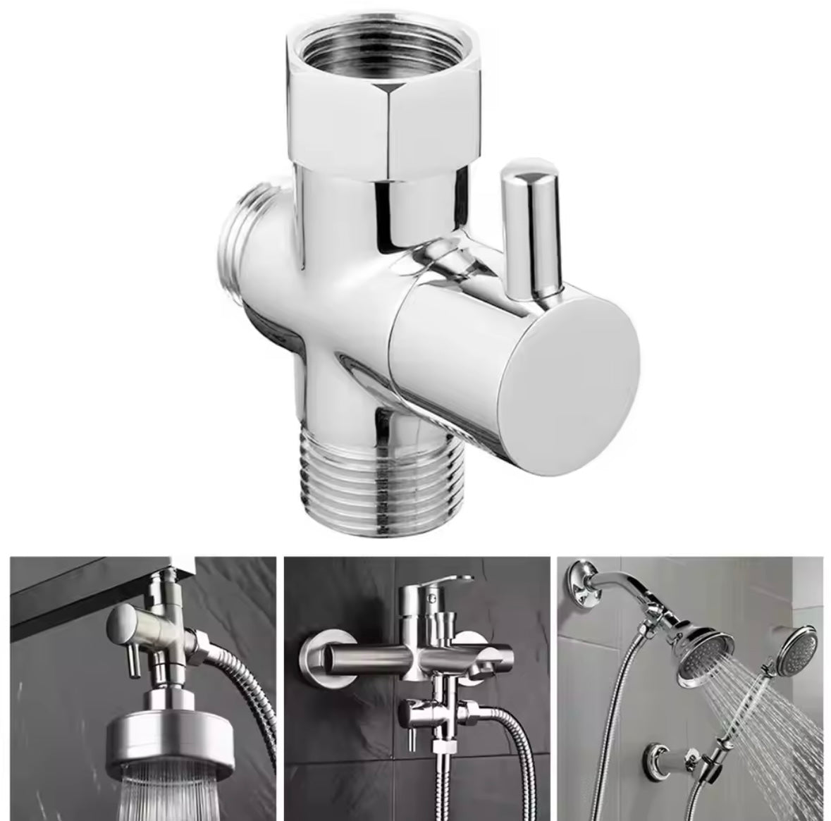 3 Way Valve Converter for Wall Mount Shower Head